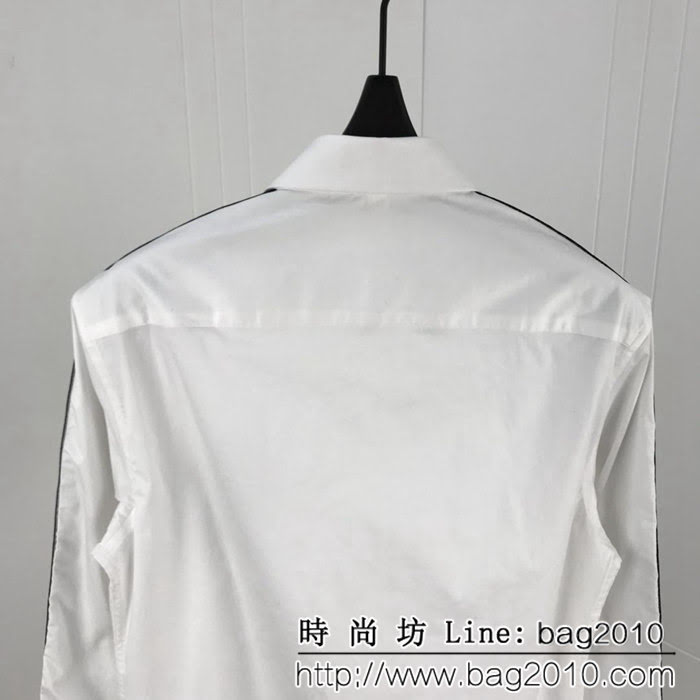 DＧ杜嘉班納 18ss秋冬新款 胸口刺繡毛巾布DG字母 織帶拼接襯衣 ydi1103
